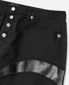 TC Leather Washing Denim Pants (Black)