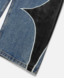 TC Leather Washing Denim Pants (Blue)