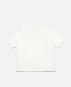 Trefoil Logo Play Football Graphic Short Sleeve Polo Shirt (White)