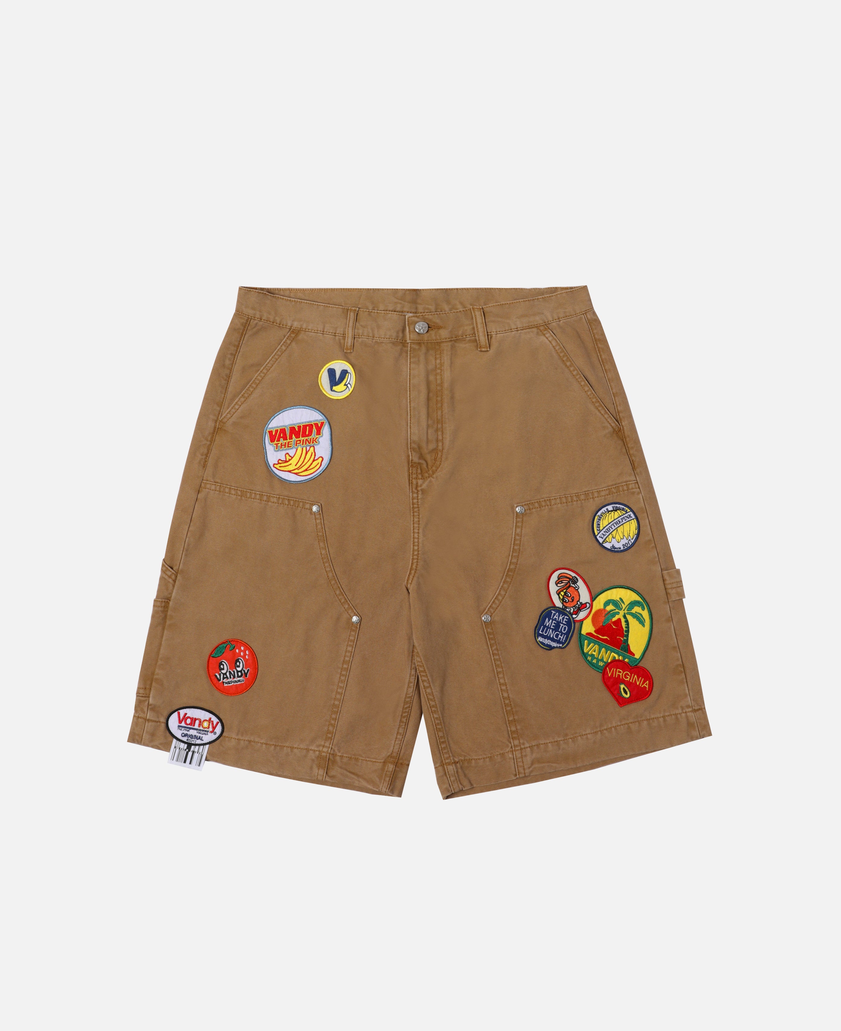 Patched Canvas Shorts (Beige)