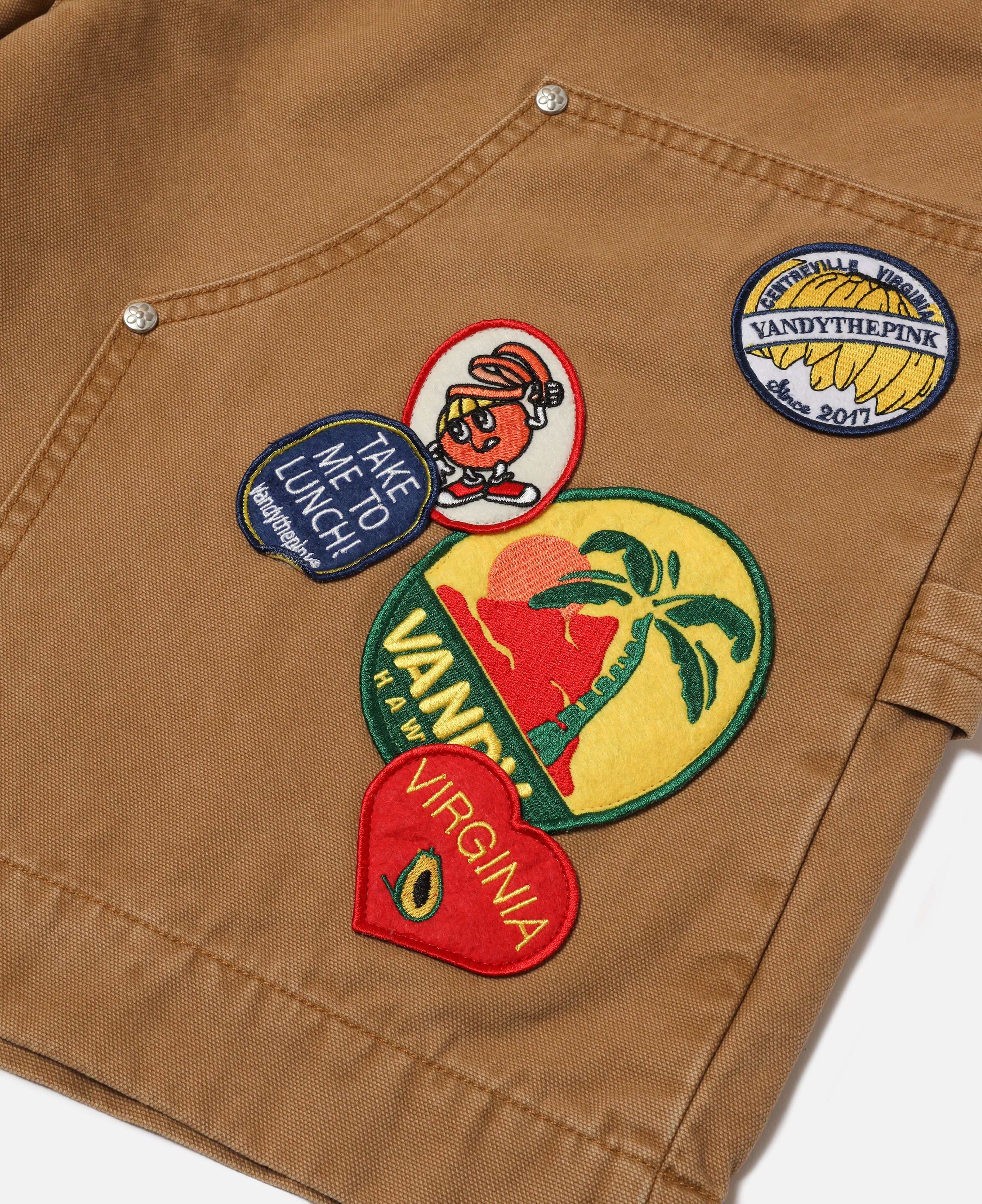 Patched Canvas Shorts (Beige)