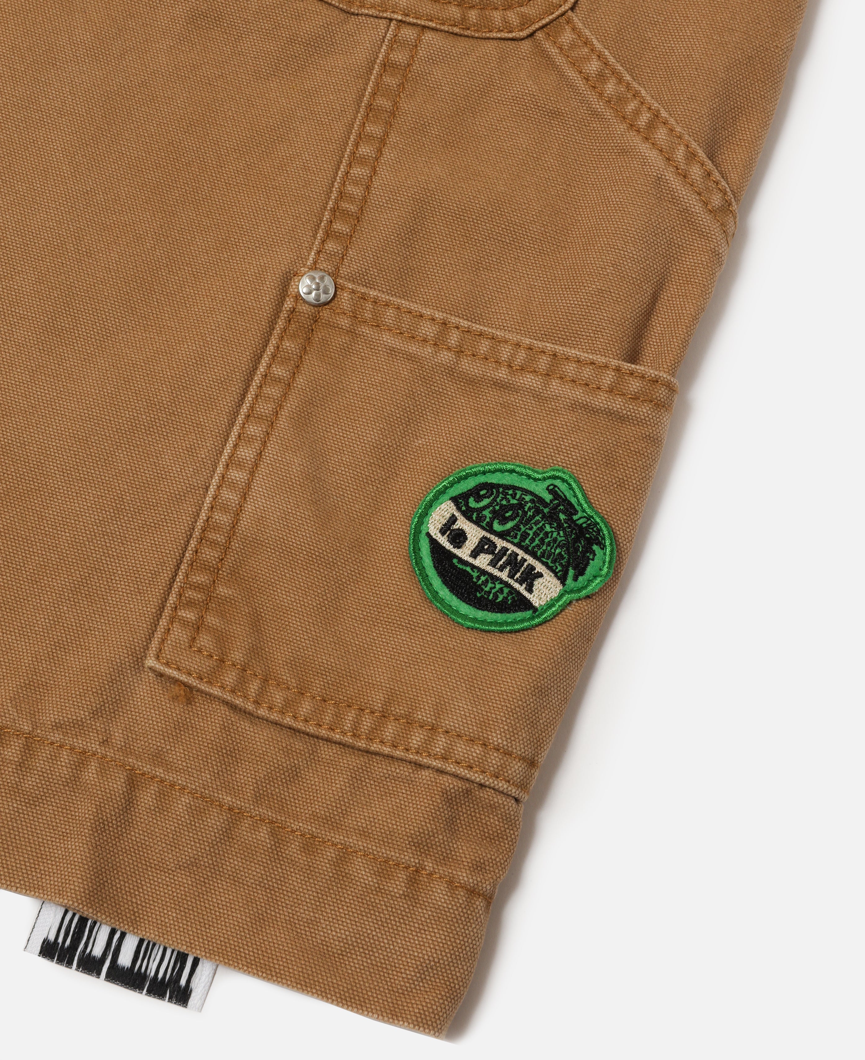 Patched Canvas Shorts (Beige)