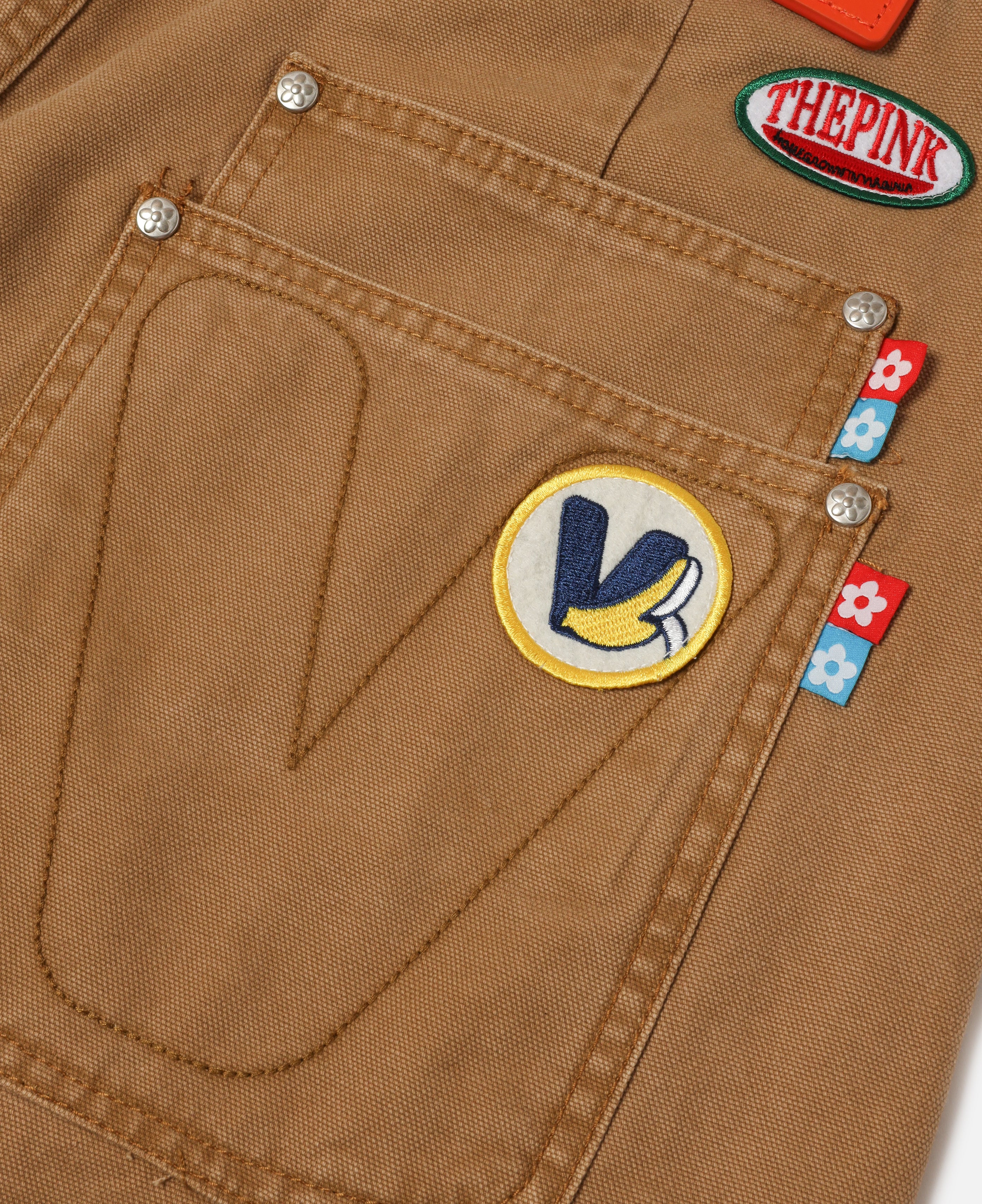 Patched Canvas Shorts (Beige)