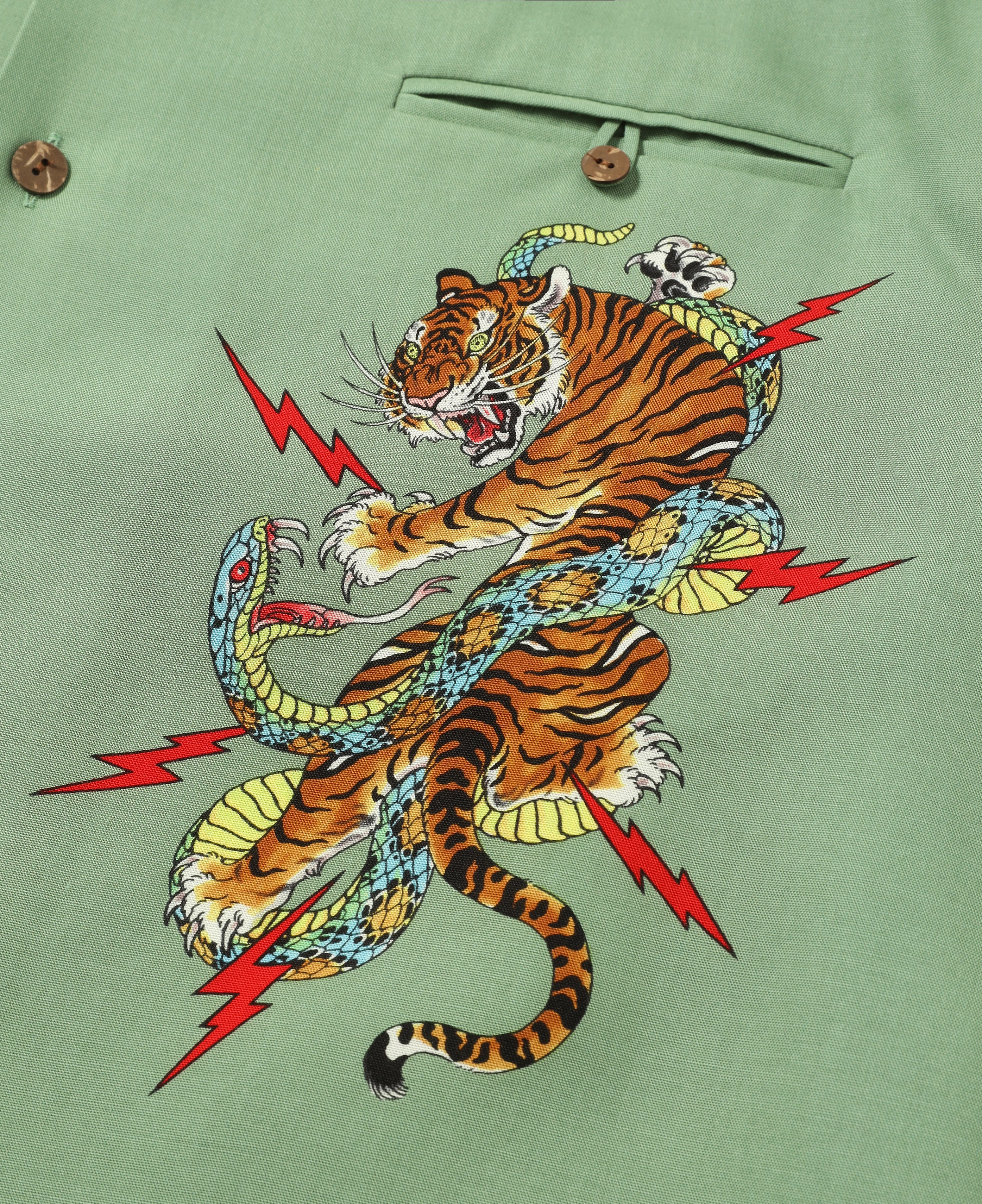 Wacko Maria X Tim Lehi Hawaiian Long-Sleeve Shirt (Green)