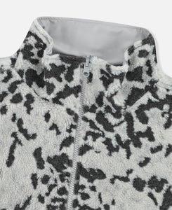 Reversible Leopard Fleece Jacket (Silver)