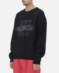 Eye Knit Pullover Sweater (Black)