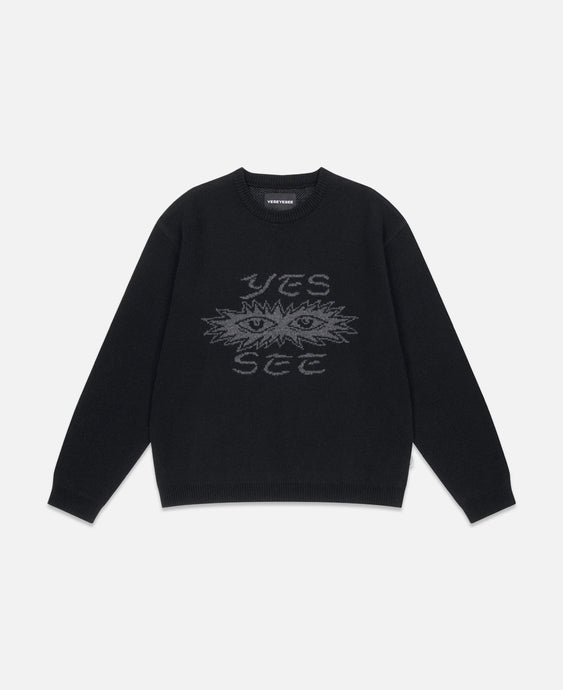 Eye Knit Pullover Sweater (Black)