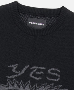 Eye Knit Pullover Sweater (Black)