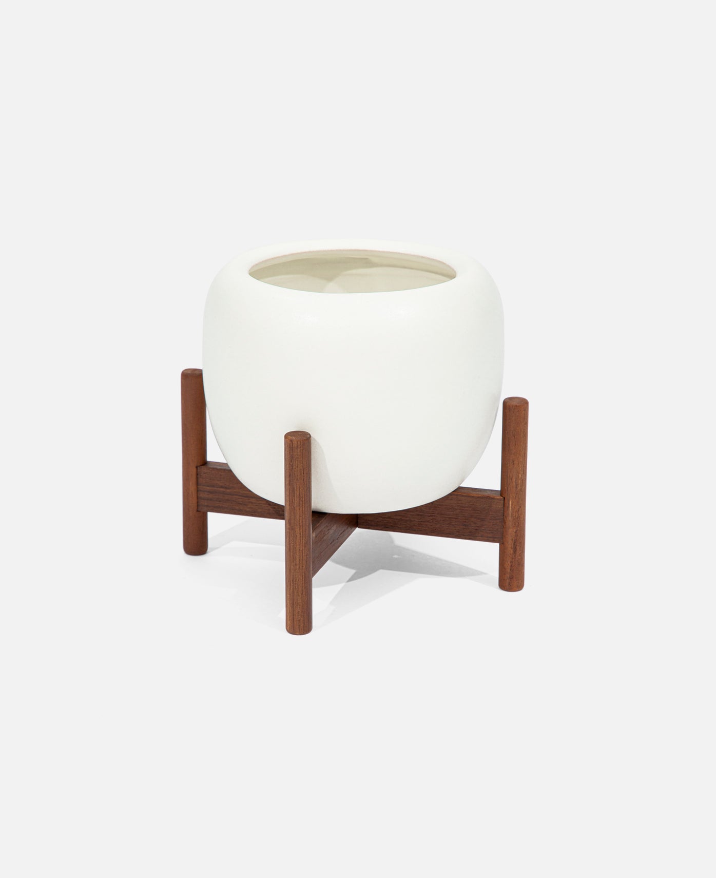 Case Study® Desk Top Drum With Wood Stand (White)