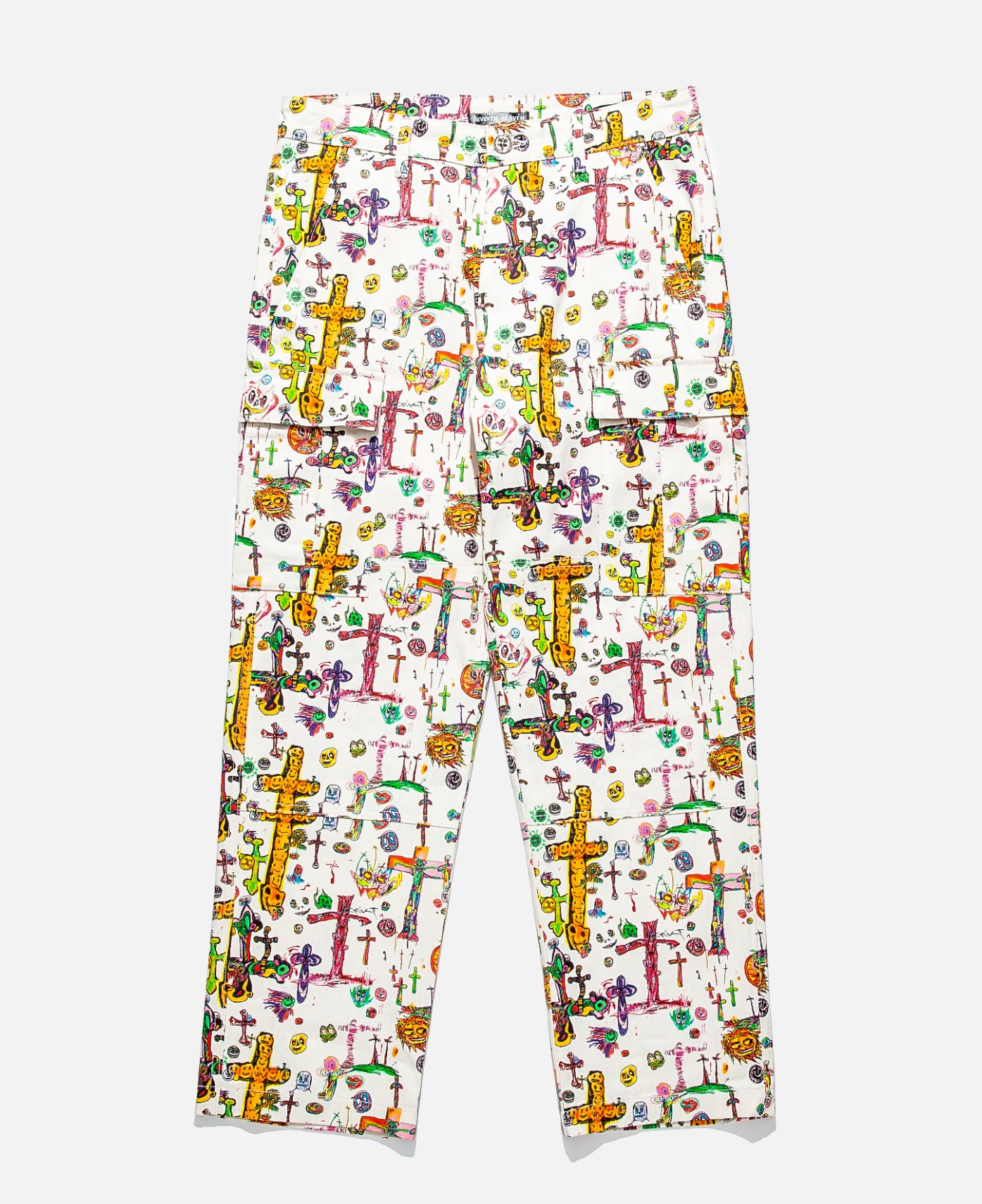 Oaf All-Over Print Cargo Trouser (White)