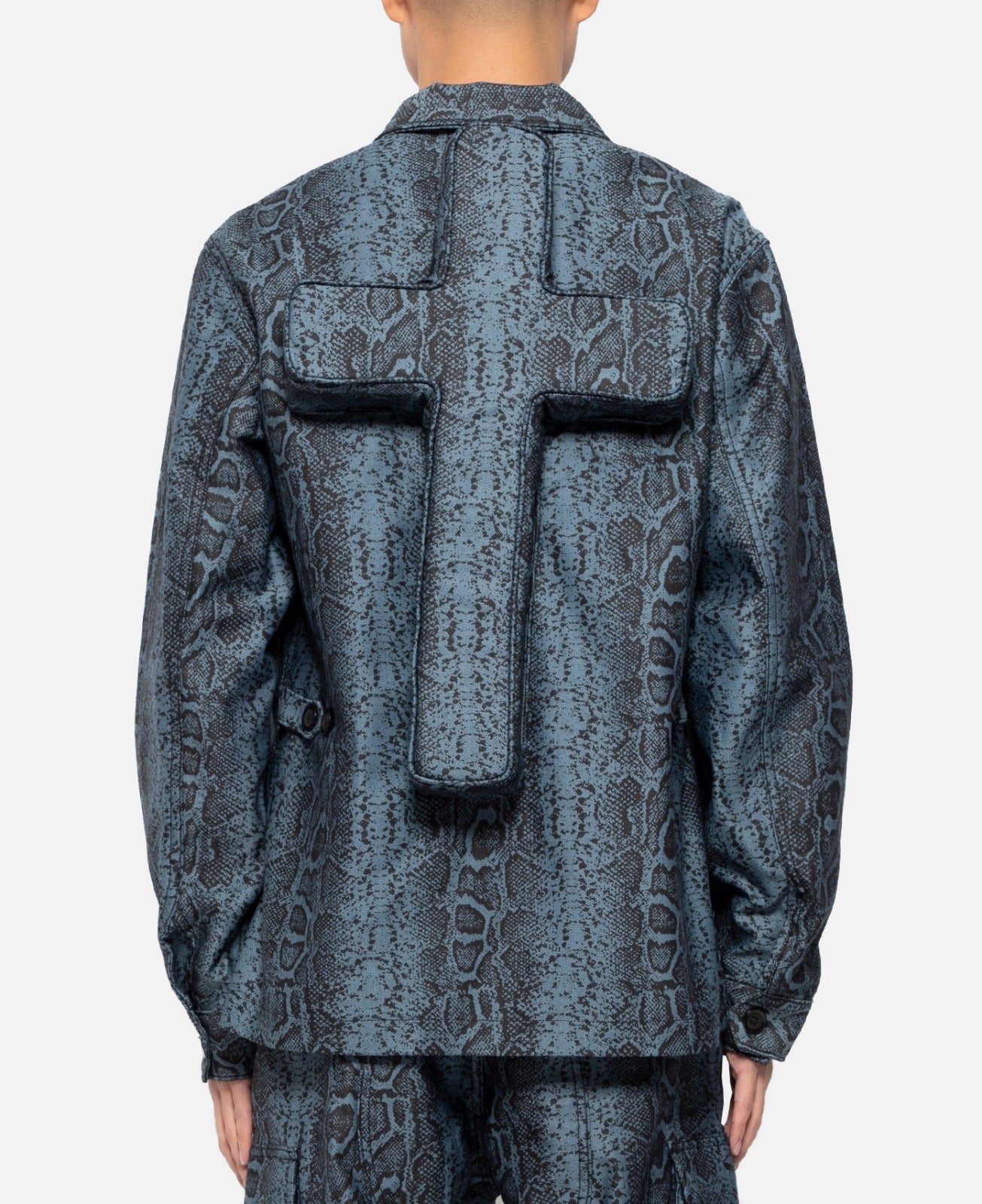 Snakeskin Cargo Jacket (Blue)
