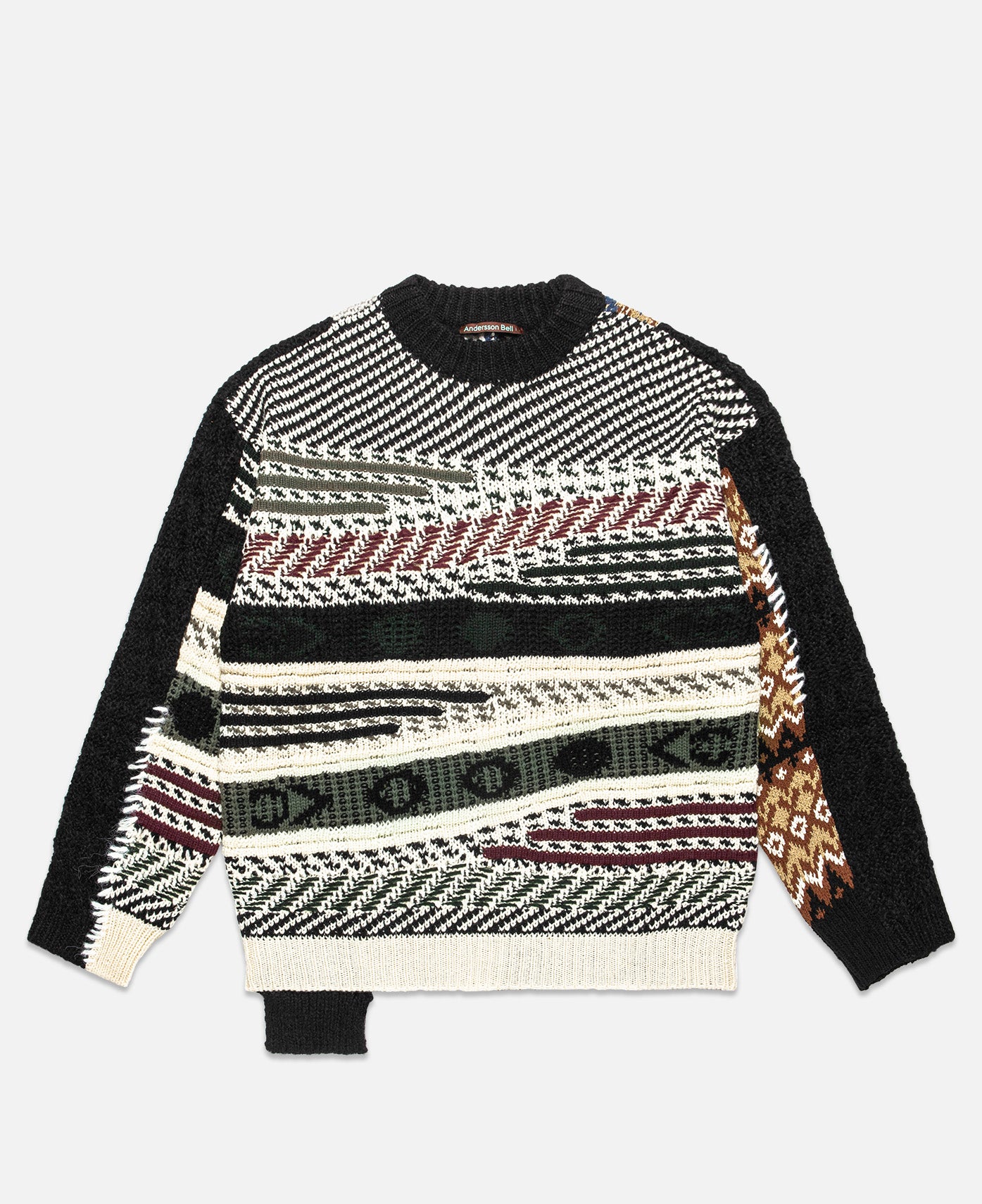 Sautron Jacquard Crewneck Sweater (Black)