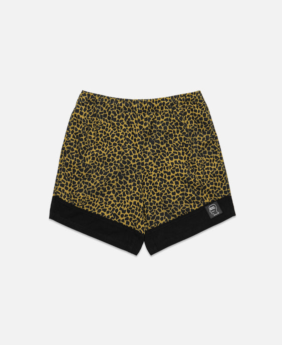 Panelled Leopard Dress Shorts (Brown)