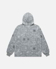 Bandana Silk Pattern Knit Hoodie (Grey)