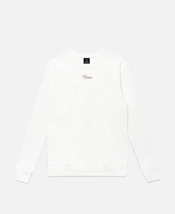 CLOTTEE Script Crewneck Sweatshirt (Cream)