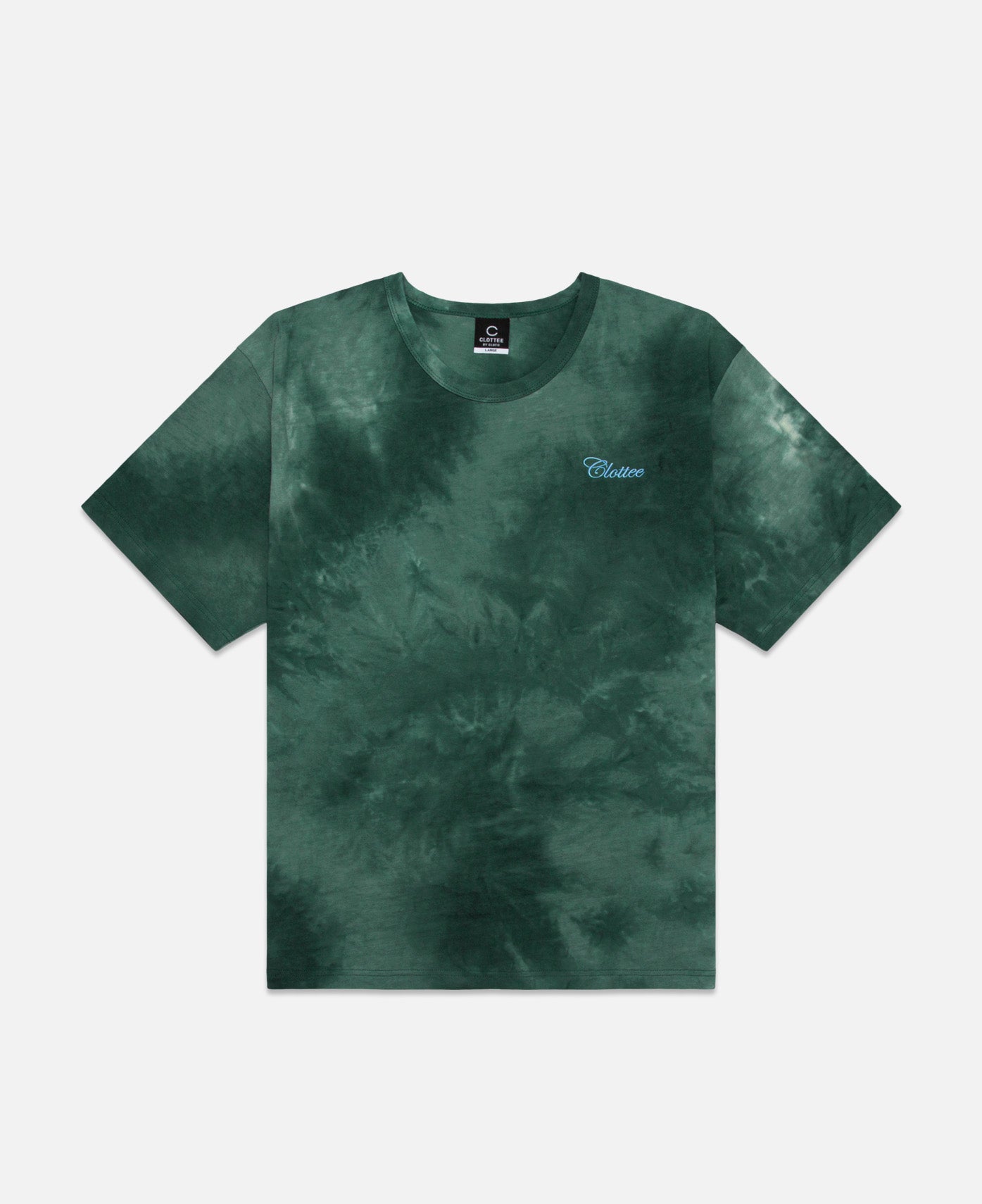 CLOTTEE Script Tie Dye T-Shirt (Green)