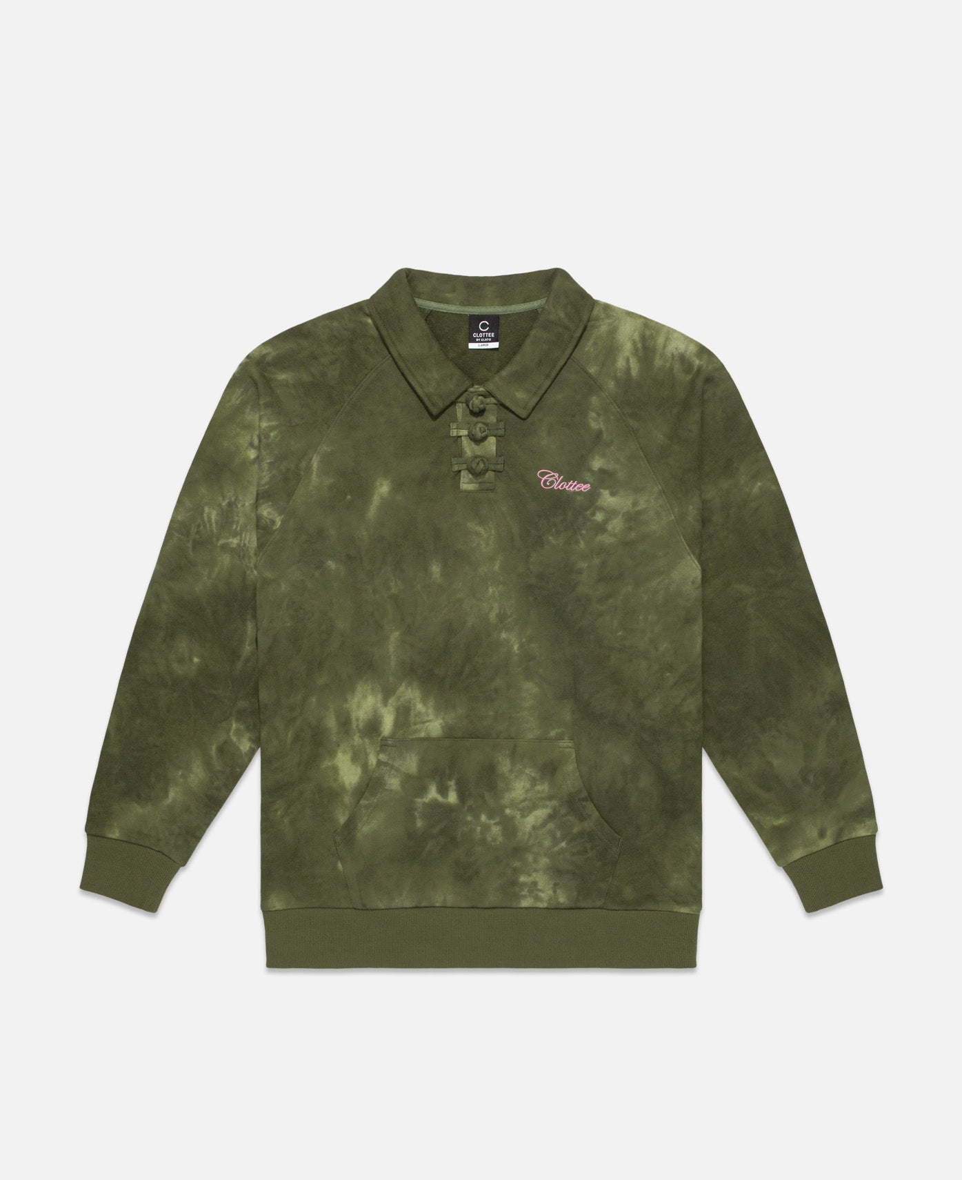 Frog Button Raglan Sweatshirt (Olive)