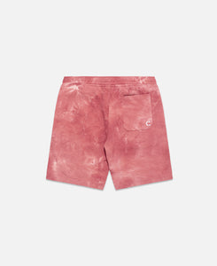 CLOTTEE Script Tie Dye Sweatshorts (Burgundy)