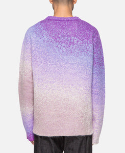 Unisex Gradient Crew Neck Knitted Sweater (Purple)