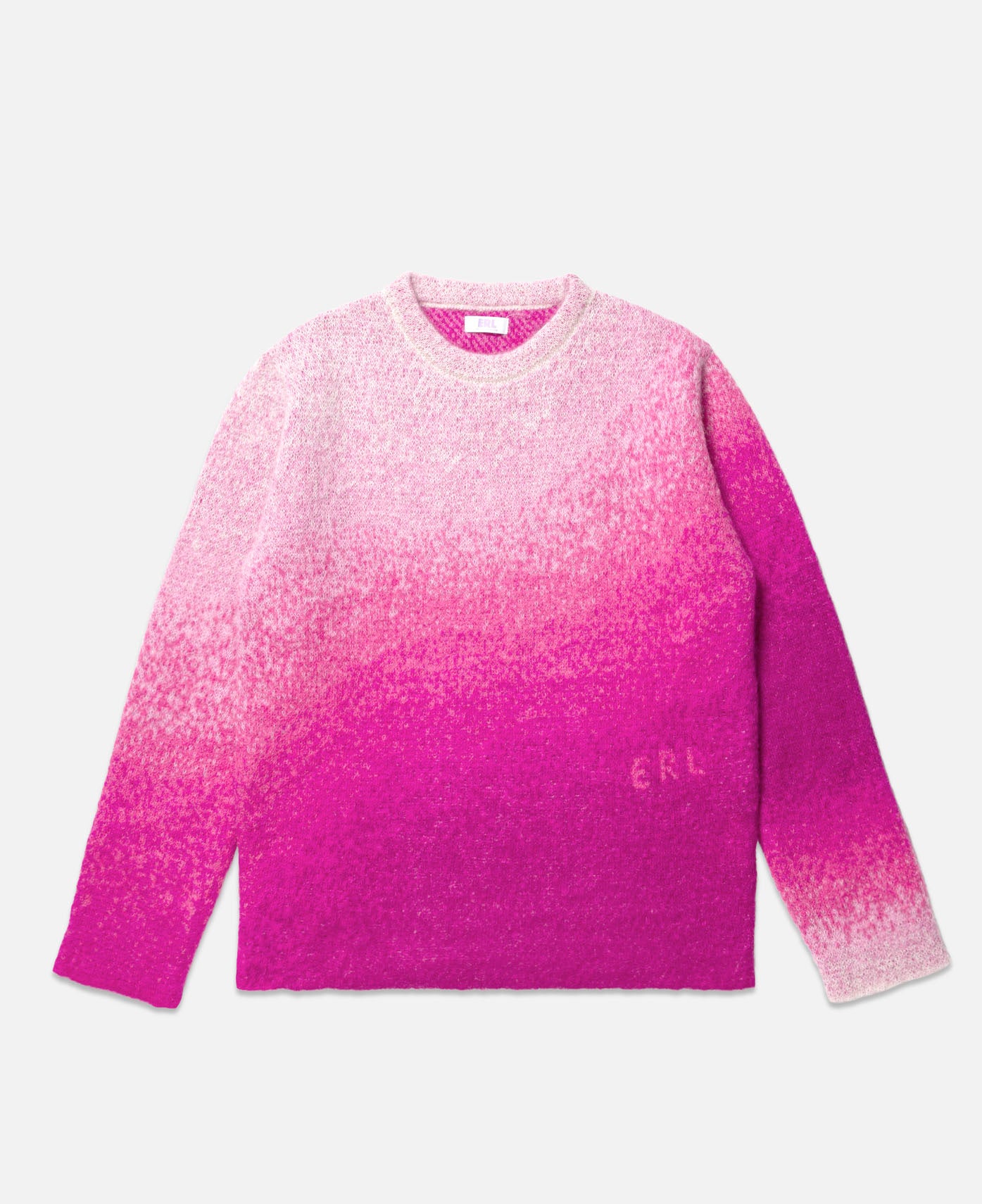 Unisex Gradient Crew Neck Knitted Sweater (Pink)
