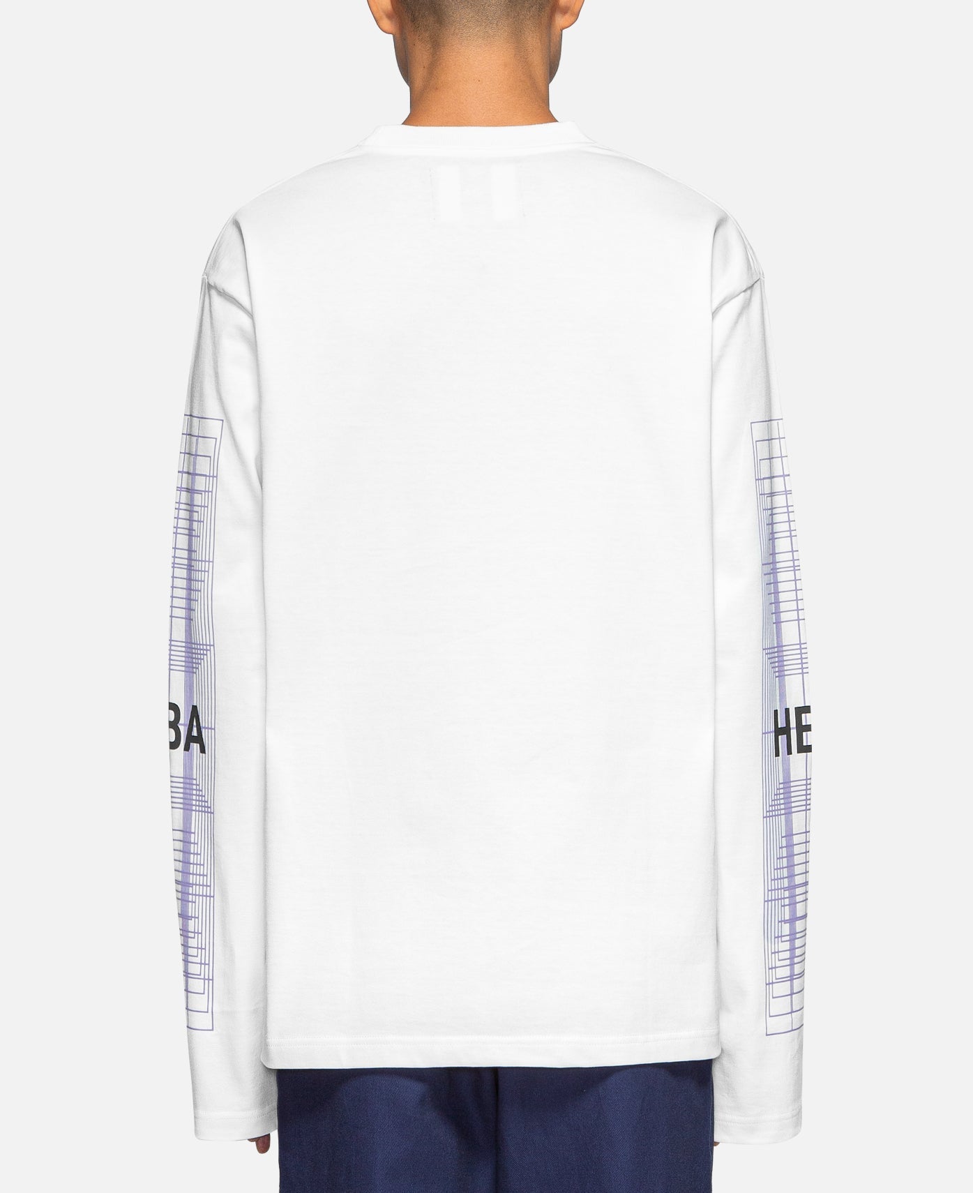Grid Box Logo L/S T-Shirt (White)