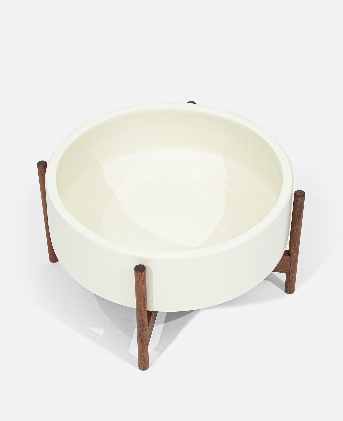Case Study® Raised Low Pan With Wood Stand (White)