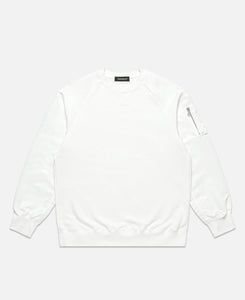 MA-1 Sleeve Crewneck Sweatshirt (White)